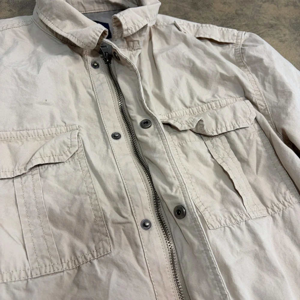 Banana Republic Corporal Jacket Mens Small Khaki Motorcross Field Military 8483